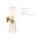 Designers Fountain Liana 6in. 2-Light Brushed Gold Wall Sconce Light with a Combo of Etched Glass and Wire Cage Shades D328M-2WS-BG - alternate 3